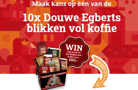 Winacties winnen van Douwe Egberts koffiepakket van Burendag